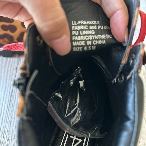 Lust4life Combat Boots with Cheetah Animal Print & red laces size 6.5 - Picture 6 of 7